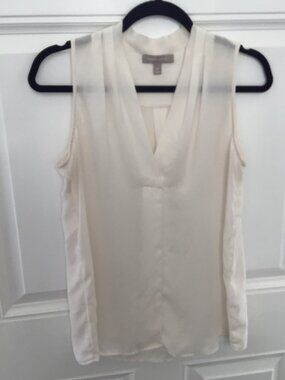 White Banana Republic Sleeveless Cowl V-Neck Blouse Size Medium